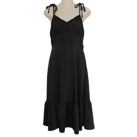 Nine West Dresses & Skirts - NINE WEST Black Satin Spaghetti Strap Slip Dress Size Small